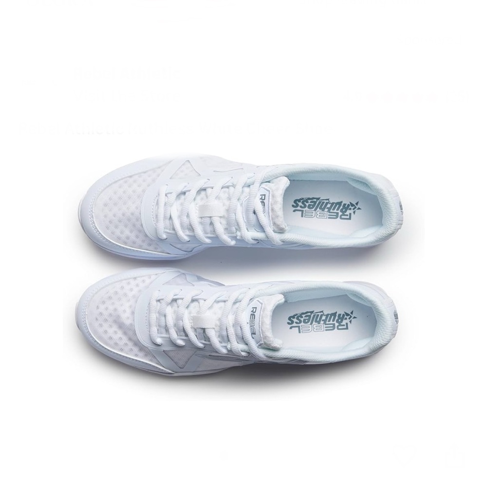 Rebel Athletic Ruthless White Cheer Shoe 👟 Sz 1 Big Kid👧🏻 - Picture 4 of 7